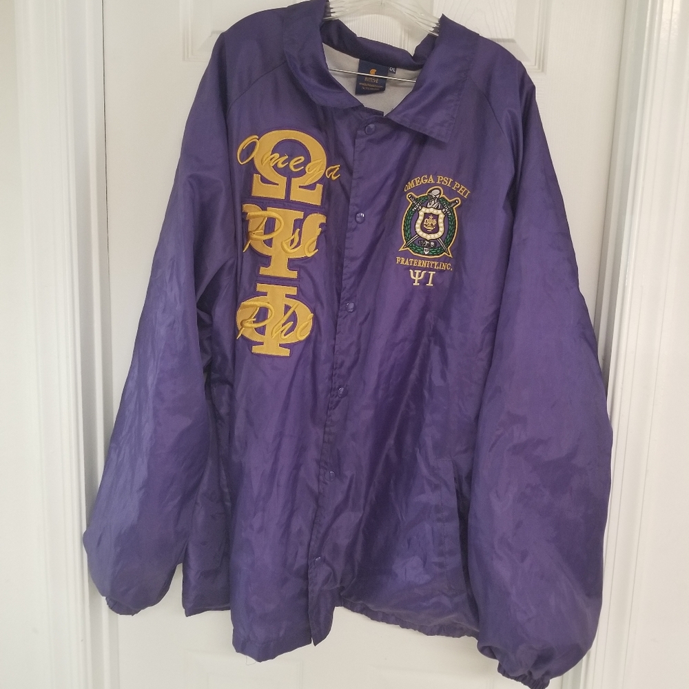 Omega Psi Phi Fraternity Mens Purple Satin Jacket 6x